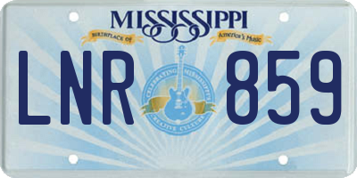 MS license plate LNR859