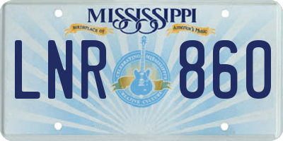 MS license plate LNR860
