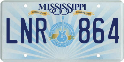 MS license plate LNR864