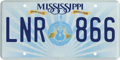 MS license plate LNR866