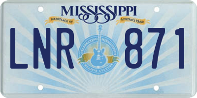 MS license plate LNR871