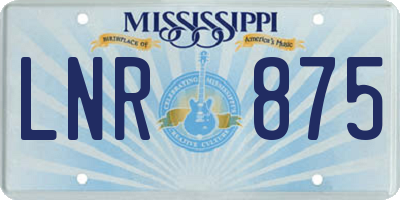 MS license plate LNR875