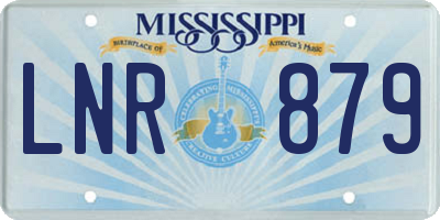 MS license plate LNR879