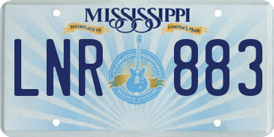 MS license plate LNR883