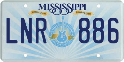 MS license plate LNR886