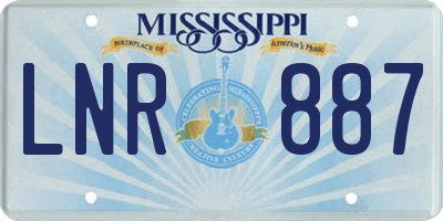 MS license plate LNR887