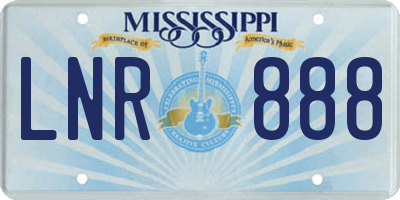 MS license plate LNR888