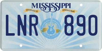MS license plate LNR890