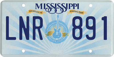 MS license plate LNR891