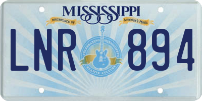 MS license plate LNR894