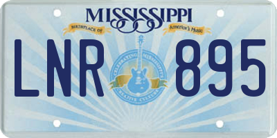 MS license plate LNR895