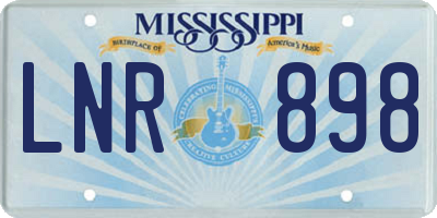 MS license plate LNR898