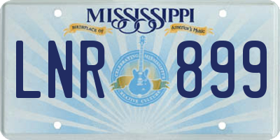 MS license plate LNR899
