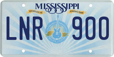 MS license plate LNR900