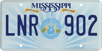 MS license plate LNR902