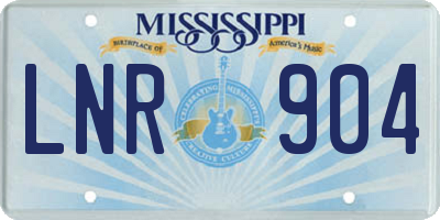 MS license plate LNR904
