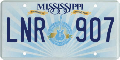 MS license plate LNR907