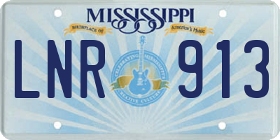 MS license plate LNR913