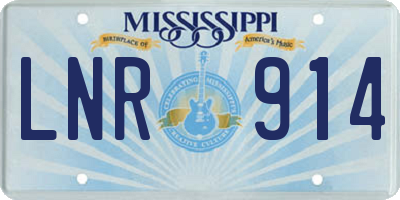 MS license plate LNR914