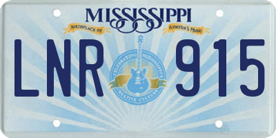 MS license plate LNR915