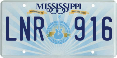 MS license plate LNR916