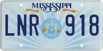 MS license plate LNR918