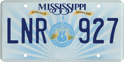 MS license plate LNR927