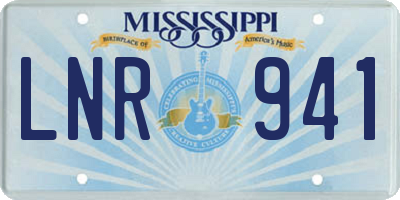 MS license plate LNR941