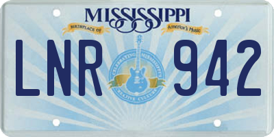 MS license plate LNR942