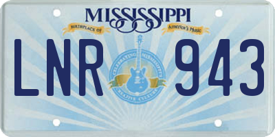 MS license plate LNR943
