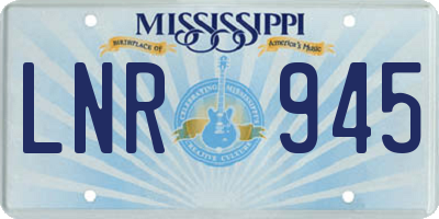 MS license plate LNR945