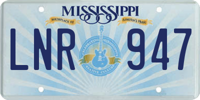 MS license plate LNR947