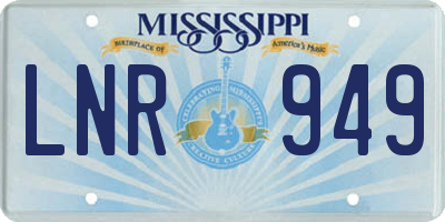 MS license plate LNR949