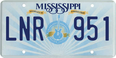 MS license plate LNR951