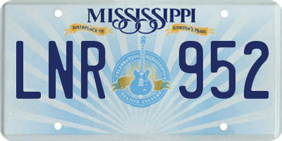 MS license plate LNR952