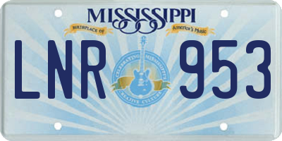 MS license plate LNR953