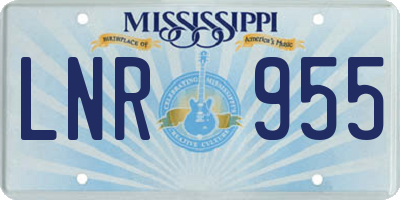 MS license plate LNR955