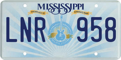 MS license plate LNR958
