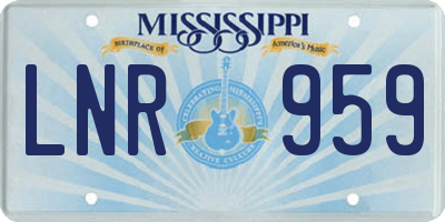 MS license plate LNR959