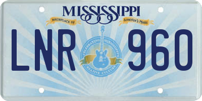MS license plate LNR960