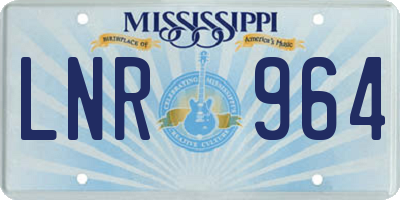 MS license plate LNR964
