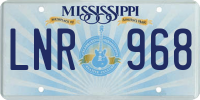MS license plate LNR968