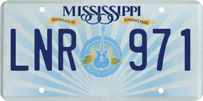 MS license plate LNR971