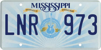 MS license plate LNR973