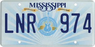 MS license plate LNR974