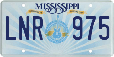 MS license plate LNR975