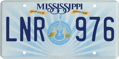 MS license plate LNR976