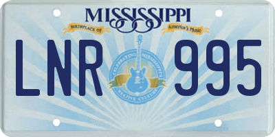 MS license plate LNR995