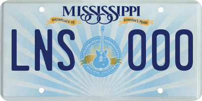 MS license plate LNS000