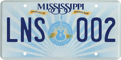 MS license plate LNS002